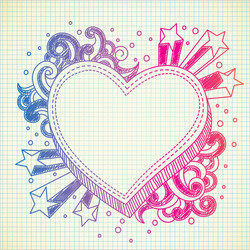 Heart doodle Royalty Free Vector Image - VectorStock