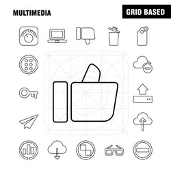 Multimedia line icon for web print and mobile vector