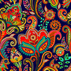 Paisley Indian Floral Backdrop Vector Image