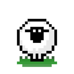 Pixel sheep image for 8 bit game assets vector