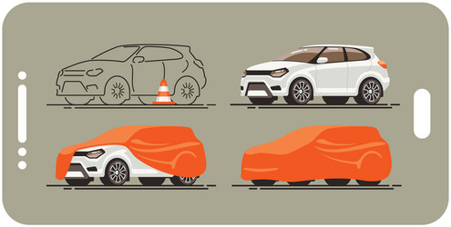 Template status update suv car vector