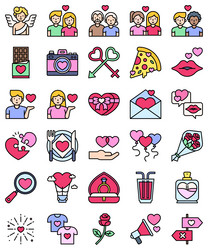 valentines day related filled icon set 2 vector