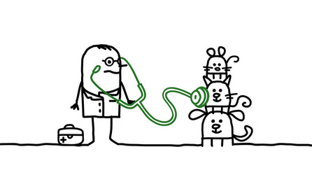 Veterinary Examination Cartoon Vector Image