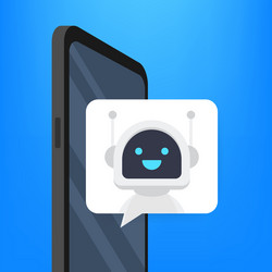 chat bot using on smartphone robot virtual vector image