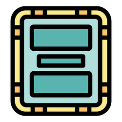 computer chip processor performing operations icon vector image