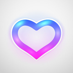 heart shape led lamp neon color icon vector