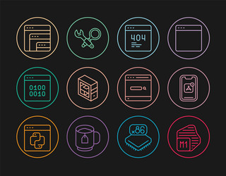 set line processor mobile apps page with a 404 vector image