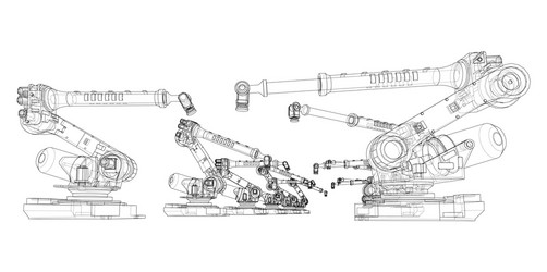 a industral robots manipulators vector