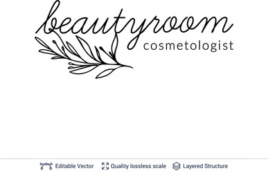 beauty room or salon cosmetologist logo design vector