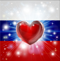 Love russia flag heart background vector