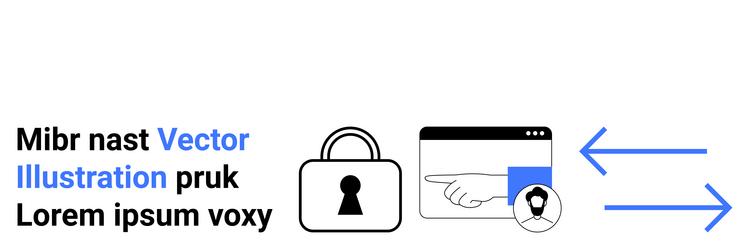 online security concept with lock icon user vector image