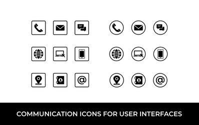 communication icons for user interfaces vector image