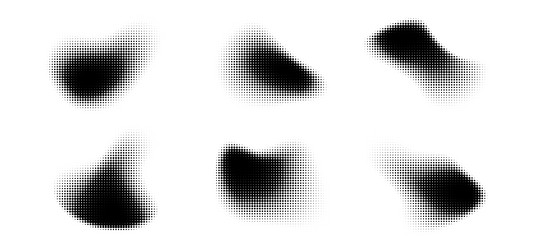 design element halftone dotted frames set vector image