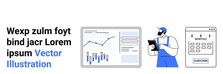 digital business management concept with analytics vector image
