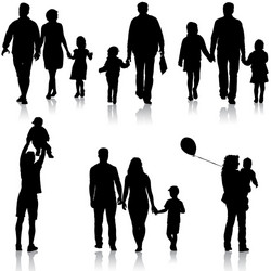 Family Silhouette Group Vector Image