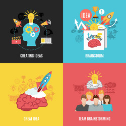 set of 2x2 brainstorm compositions vector