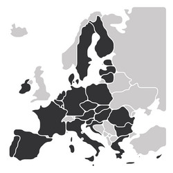 simplified smooth map of eu vector image
