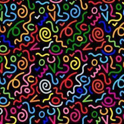 abstract rainbow coloured doodle pattern design vector image
