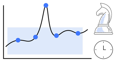 data trend analysis with chess strategy and time vector image