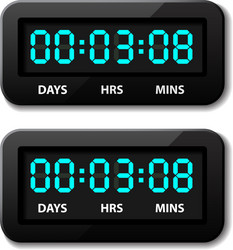 Glowing Digital Countdown Timer vector image