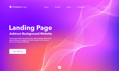 landing page abstract wave background website vector image