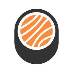 Logo sign sushi fish with rice symbol vector