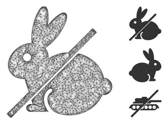 no rabbit polygonal web mesh vector image