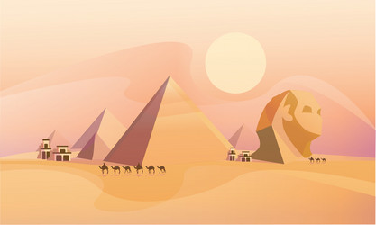 Panorama of the ancient egyptian pyramids vector