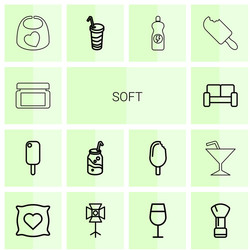 15 soft icons Royalty Free Vector Image - VectorStock