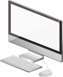 tech computer screen keyboard mice vector image
