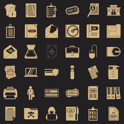 Working document icons set simple style vector