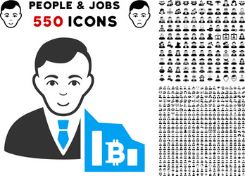 bitcoin trader icon with bonus vector image