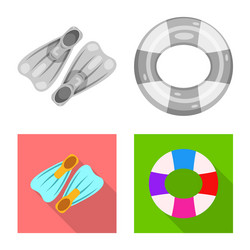 isolated object of pool and swimming sign vector image