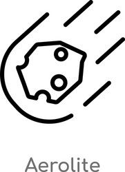 outline aerolite icon isolated black simple line vector image