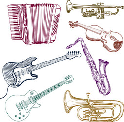 set of instruments vector image