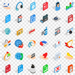 web spam icons set isometric style vector image