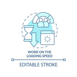 work on loading speed turquoise concept icon vector image