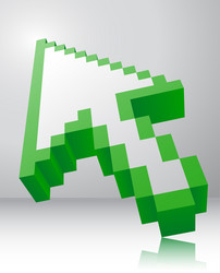 3D Arrow Pointer Icon vector image