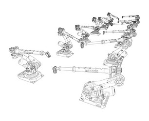 A industral robots manipulators vector