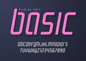 basic display font design alphabet typeface vector image