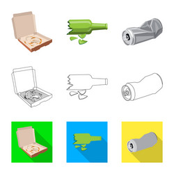 isolated object dump and sort sign set vector image