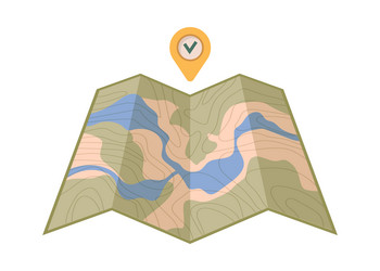 paper map with pin for place navigation vector image