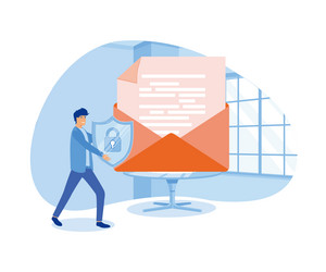 concept of encryption emails internet data vector image