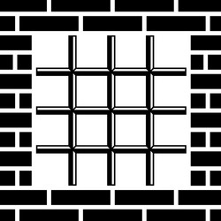 grate prison window black symbol vector