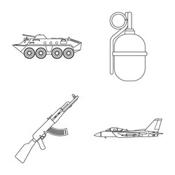 isolated object of weapon and gun symbol set vector image