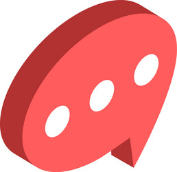 red speech bubble with three dots is sending vector image