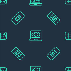 set line sound or audio recorder pause button vector image