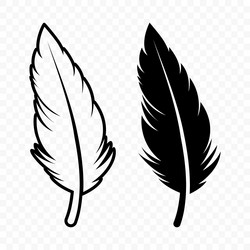 black and white fluffy feather logo icons Vector Image