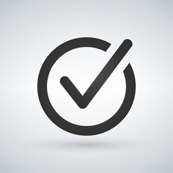 check list button icon mark in round sign vector image