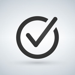 check list button icon mark in round sign vector